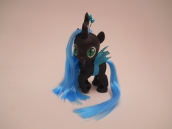 Size: 4320x3240 | Tagged: safe, artist:tiellanicole, queen chrysalis, changeling, nymph, g4, brushable, customized toy, female, filly, irl, photo, solo, toy