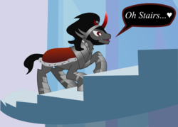 Size: 8391x6000 | Tagged: safe, artist:synthrid, king sombra, g4, absurd resolution, cute, sombradorable, stairs, that pony sure does love stairs