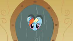 Size: 1600x900 | Tagged: safe, screencap, rainbow dash, g4, door