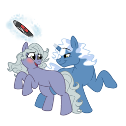 Size: 900x900 | Tagged: safe, artist:beautyberri, limestone pie, pokey pierce, earth pony, pony, unicorn, g4, blushing, female, levitation, limepierce, looking at each other, magic, male, open mouth, rearing, shipping, simple background, smiling, straight, telekinesis, transparent background