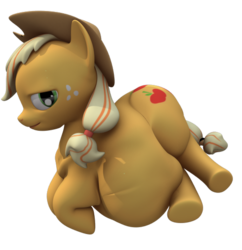 Size: 529x547 | Tagged: safe, artist:eggo81194, applejack, earth pony, pony, g4, 3d, applebutt, applefat, bedroom eyes, belly, cg, chubby, fat, freckles, gmod, hat, solo