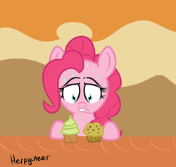 Size: 667x632 | Tagged: safe, artist:terton, pinkie pie, g4, cupcake, muffin