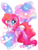 Size: 1070x1426 | Tagged: safe, artist:bamboodog, pinkie pie, g4, cake, candy, colored pupils, cookie, cupcake, food, full body, raised hoof, simple background, solo, tongue out, transparent background