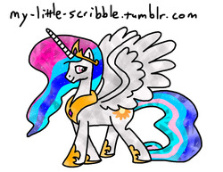 Size: 792x612 | Tagged: safe, artist:scribble, princess celestia, pony, g4, 30 minute art challenge, crystallized, female, solo