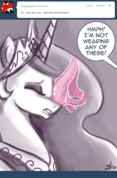 Size: 550x837 | Tagged: safe, artist:johnjoseco, princess celestia, alicorn, pony, ask princess molestia, princess molestia, g4, ask, clothes, comic, panties, underwear