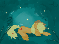 Size: 3264x2448 | Tagged: safe, artist:marisalle, applejack, g4, sleeping