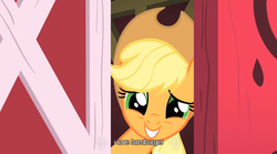 Size: 640x355 | Tagged: safe, screencap, applejack, g4, party of one, youtube caption