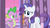 Size: 640x355 | Tagged: safe, screencap, rarity, spike, g4, the best night ever, youtube caption