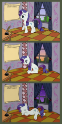 Size: 1200x2391 | Tagged: safe, artist:ambrosebuttercrust, rarity, pony, unicorn, g4, female, greatest fear, inkwell, quill, solo, window