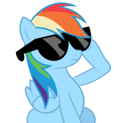 Size: 4000x3993 | Tagged: safe, rainbow dash, g4, simple background, sunglasses, transparent background, vector