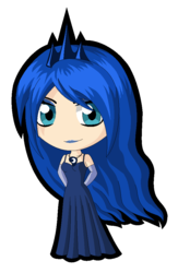 Size: 650x1000 | Tagged: safe, artist:zantyarz, princess luna, human, g4, chibi, female, humanized, simple background, solo