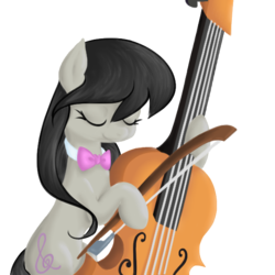 Size: 600x600 | Tagged: safe, artist:miss-bow, octavia melody, earth pony, pony, g4, cello, female, musical instrument, simple background, solo, transparent background