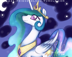 Size: 640x512 | Tagged: safe, artist:ambunny, princess celestia, pony, g4, female, smiling, solo