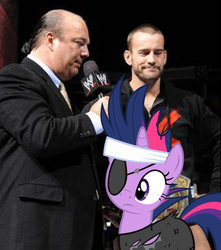 Size: 1024x1156 | Tagged: safe, artist:ricrobincagnaan, twilight sparkle, human, pony, g4, irl, paul heyman, photo, ponies in real life, vector, wwe