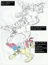 Size: 1240x1664 | Tagged: safe, artist:zeldatheswordsman, pony, g1, bow, tail, tail bow, traditional art, tutorial