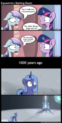 Size: 1041x2052 | Tagged: safe, artist:subjectnumber2394, princess luna, sapphire joy, twilight sparkle, crystal pony, pony, g4, the crystal empire, comic, crystal empire, moon, s1 luna, to the moon