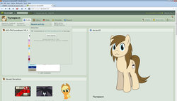 Size: 1680x953 | Tagged: safe, applejack, oc, g4, deviantart, kyrospawn, meta