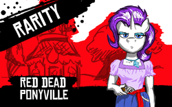 Size: 1280x800 | Tagged: safe, artist:morrisoncamaro, rarity, anthro, g4, parody, red dead redemption, solo