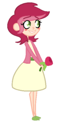 Size: 251x500 | Tagged: dead source, safe, artist:robynne, roseluck, human, g4, humanized, simple background, solo, transparent background