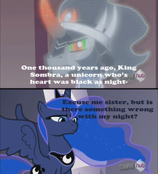 Size: 500x551 | Tagged: safe, king sombra, princess luna, g4, poor word choice