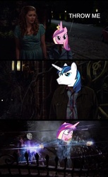 Size: 500x819 | Tagged: safe, princess cadance, shining armor, g4, comic, crossover, epic wife tossing, fastball special, photoshop, the muppets