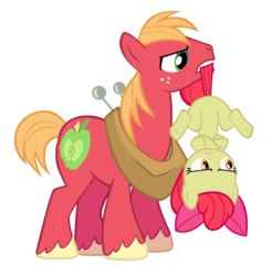 Size: 4484x4565 | Tagged: safe, apple bloom, big macintosh, earth pony, pony, g4, my little pony: friendship is magic, the super speedy cider squeezy 6000, absurd resolution, male, simple background, stallion, transparent background, vector