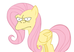 Size: 783x551 | Tagged: safe, fluttershy, pegasus, pony, g4, female, male, mare, moe syzlak, moeshy, photoshop, ponified, pun, simple background, the simpsons, transparent background