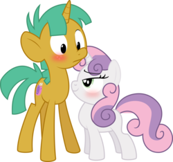 Size: 11079x10355 | Tagged: dead source, safe, artist:petalierre, snails, sweetie belle, pony, unicorn, g4, absurd resolution, blushing, female, male, ship:shellbelle, shipping, simple background, straight, transparent background