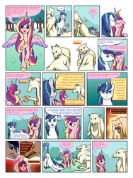 Size: 900x1200 | Tagged: safe, artist:arofatamahn, princess cadance, shining armor, oc, oc:nahmat, comic:the night the magic died, g4, comic