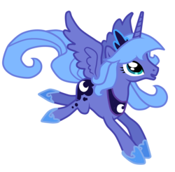 Size: 3000x2948 | Tagged: safe, artist:luuandherdraws, princess luna, pony, g4, female, leaping, s1 luna, simple background, solo, transparent background, vector