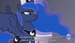 Size: 1515x865 | Tagged: safe, screencap, princess luna, g4, the crystal empire, youtube caption, youtube link