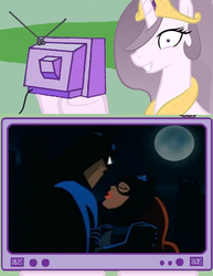 Size: 578x750 | Tagged: safe, princess celestia, pony, princess molestia, g4, batgirl, batman, exploitable meme, meme, tv meme