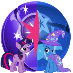 Size: 512x512 | Tagged: safe, artist:flutterflyraptor, trixie, twilight sparkle, g4, google chrome, icon