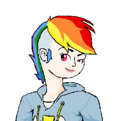 Size: 324x331 | Tagged: safe, artist:sourgumdrops, rainbow dash, human, g4, humanized