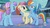 Size: 1557x861 | Tagged: safe, screencap, fleur de verre, rainbow dash, sapphire joy, crystal pony, pony, g4, my little pony: friendship is magic, the crystal empire, corn, food, image macro, meme, thousand yard stare, youtube caption, youtube link