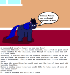 Size: 673x712 | Tagged: safe, artist:fortune, alicorn, fluffy pony, pony, adoption, comic sans, fluffy pony original art, text