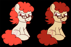 Size: 500x333 | Tagged: safe, artist:oh-what-a-twist, twist, earth pony, pony, g4, bitter sweets, black background, female, filly, foal, glasses, simple background, sitting