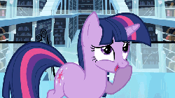 Size: 640x360 | Tagged: safe, screencap, twilight sparkle, pony, unicorn, season 3, the crystal empire, animated, book, crystal empire library, cute, eyes on the prize, female, library, looking up, mare, nerdgasm, open mouth, smiling, solo, sparkles, spinning, tail whip, talking, that pony sure does love books, twiabetes, twilight's joy, unicorn twilight, wingding eyes