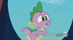 Size: 1571x863 | Tagged: safe, screencap, spike, g4, the crystal empire, youtube caption, youtube link