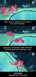 Size: 746x1600 | Tagged: safe, edit, edited screencap, screencap, pinkie pie, g4, too many pinkie pies, cave, cave pool, mirror pool