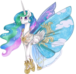 Size: 1383x1362 | Tagged: dead source, safe, artist:matrosha123, princess celestia, alicorn, pony, g4, clothes, dress, female, mare, simple background, solo, transparent background