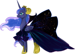 Size: 1532x1110 | Tagged: dead source, safe, artist:matrosha123, princess luna, alicorn, pony, g4, clothes, dress, female, mare, simple background, solo, transparent background