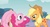 Size: 638x347 | Tagged: safe, screencap, applejack, pinkie pie, g4, my little pony: friendship is magic, too many pinkie pies, belly, fence, youtube caption