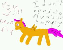 Size: 597x480 | Tagged: safe, artist:myboyj, scootaloo, g4, scootabuse, scootaloo can't fly