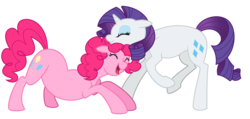 Size: 1000x475 | Tagged: safe, artist:vampireselene13, pinkie pie, rarity, g4, female, lesbian, ship:raripie, shipping