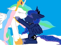 Size: 639x478 | Tagged: safe, artist:creamecream, princess celestia, princess luna, alicorn, pony, g4, 1000 hours in ms paint, female, incest, lesbian, ms paint, ship:princest, shipping