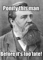 Size: 300x422 | Tagged: safe, human, g4, barely pony related, beard, black and white, epic beard, exploitable meme, friedrich engels, grayscale, make it happen