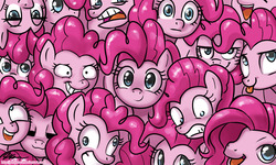 Size: 1200x720 | Tagged: safe, artist:johnjoseco, pinkie pie, earth pony, pony, g4, too many pinkie pies, :3, clone, crazy face, derp, eyes closed, faic, female, fun fun fun, looking at you, mare, multeity, pinkie clone, pinkie's silly face, smiling, tongue out, too much pink energy is dangerous