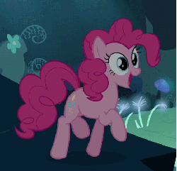 Size: 462x446 | Tagged: safe, screencap, pinkie pie, earth pony, pony, g4, season 3, too many pinkie pies, animated, cropped, female, gif, mare, prancing, solo, trotting, trotting in place