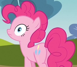 Size: 816x707 | Tagged: safe, screencap, pinkie pie, earth pony, pony, g4, too many pinkie pies, balloonbutt, butt, plot